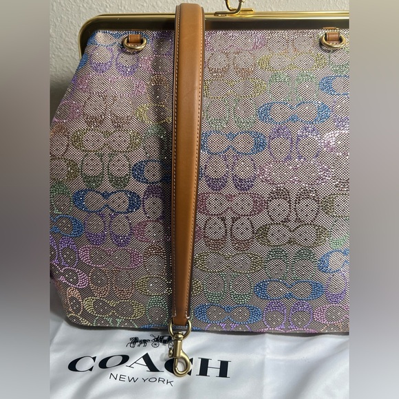 Coach Rainbow Crystal Kisslock Large Frame Bag #A11 - Picture 8 of 15